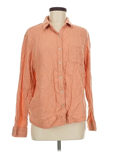 Pre-owned Universal Thread Long Sleeve Button Down Shirt In Orange