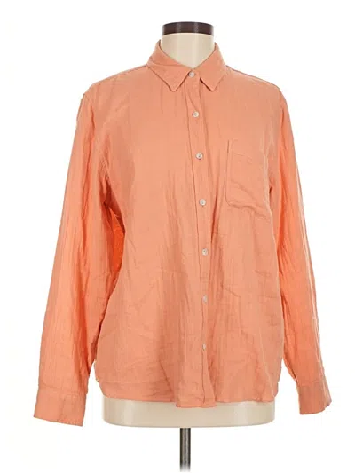 Pre-owned Universal Thread Long Sleeve Button Down Shirt In Orange