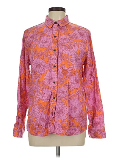 Pre-owned Universal Thread Long Sleeve Button Down Shirt In Orange