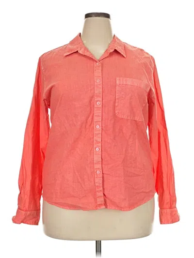 Pre-owned Universal Thread Long Sleeve Button Down Shirt In Orange