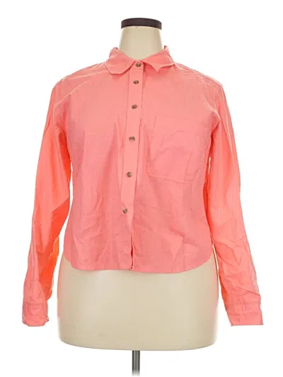 Pre-owned Universal Thread Long Sleeve Button Down Shirt In Orange