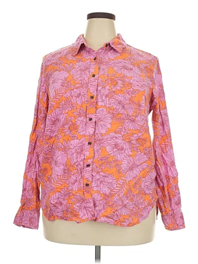 Pre-owned Universal Thread Long Sleeve Button Down Shirt In Pink