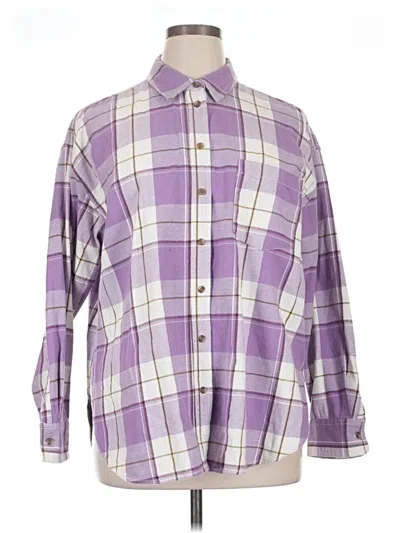 Pre-owned Universal Thread Long Sleeve Button Down Shirt In Purple