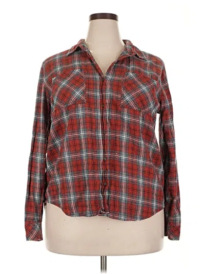 Pre-owned Universal Thread Long Sleeve Button Down Shirt In Red
