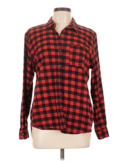 Pre-owned Universal Thread Long Sleeve Button Down Shirt In Red