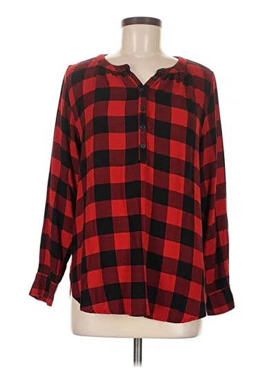 Pre-owned Universal Thread Long Sleeve Button Down Shirt In Red