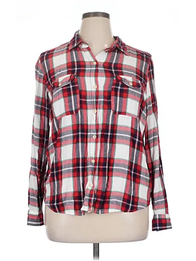 Pre-owned Universal Thread Long Sleeve Button Down Shirt In Red