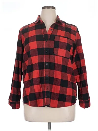 Pre-owned Universal Thread Long Sleeve Button Down Shirt In Red