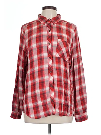 Pre-owned Universal Thread Long Sleeve Button Down Shirt In Red