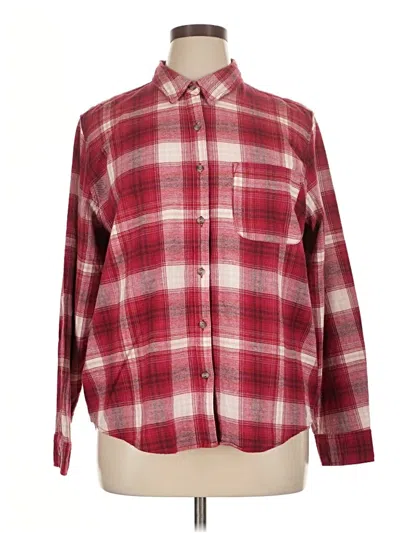 Pre-owned Universal Thread Long Sleeve Button Down Shirt In Red