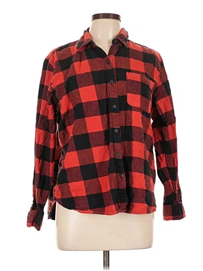 Pre-owned Universal Thread Long Sleeve Button Down Shirt In Red