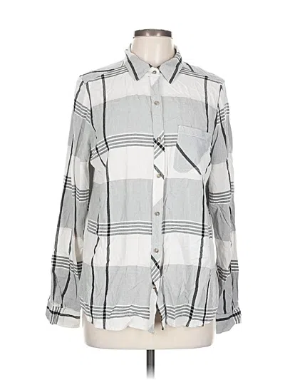 Pre-owned Universal Thread Long Sleeve Button Down Shirt In Silver