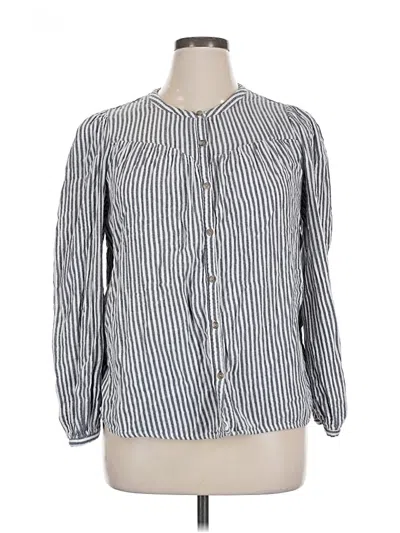 Pre-owned Universal Thread Long Sleeve Button Down Shirt In Silver