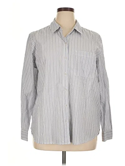 Pre-owned Universal Thread Long Sleeve Button Down Shirt In Silver