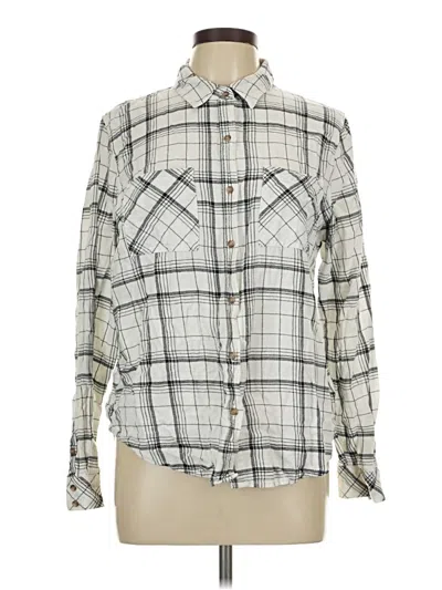 Pre-owned Universal Thread Long Sleeve Button Down Shirt In Silver