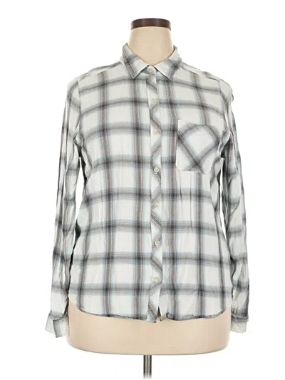 Pre-owned Universal Thread Long Sleeve Button Down Shirt In Silver