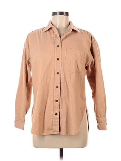 Pre-owned Universal Thread Long Sleeve Button Down Shirt In Tan