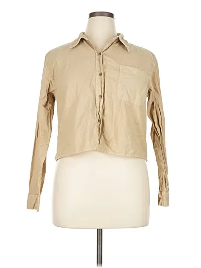 Pre-owned Universal Thread Long Sleeve Button Down Shirt In Tan
