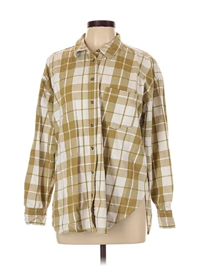 Pre-owned Universal Thread Long Sleeve Button Down Shirt In Tan