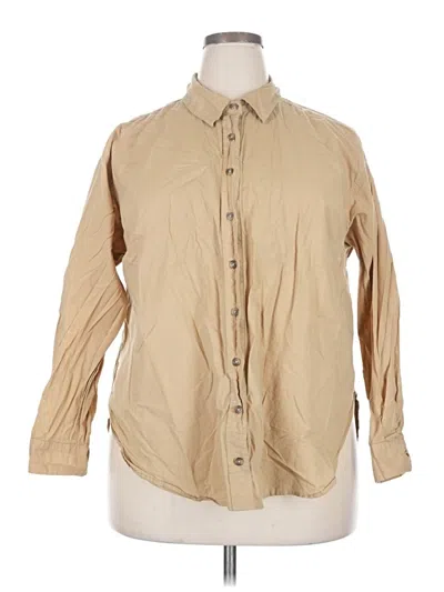Pre-owned Universal Thread Long Sleeve Button Down Shirt In Tan