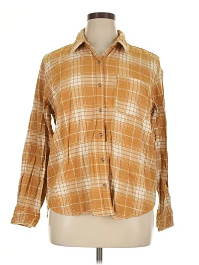 Pre-owned Universal Thread Long Sleeve Button Down Shirt In Tan