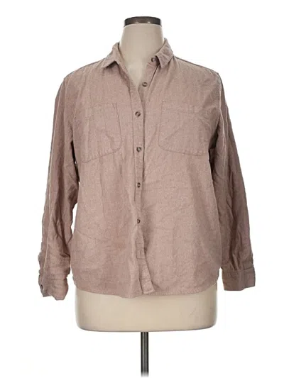 Pre-owned Universal Thread Long Sleeve Button Down Shirt In Tan