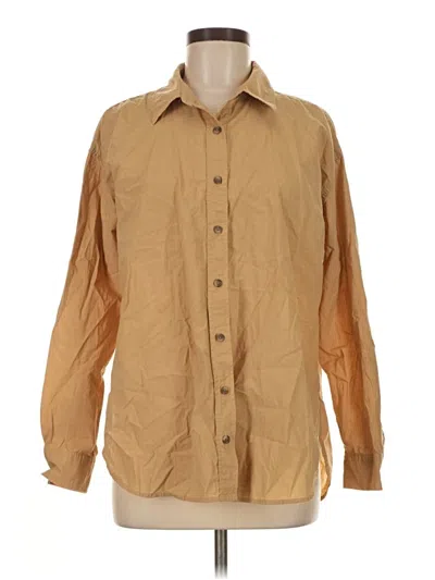 Pre-owned Universal Thread Long Sleeve Button Down Shirt In Tan