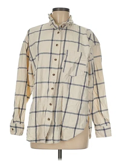 Pre-owned Universal Thread Long Sleeve Button Down Shirt In Tan