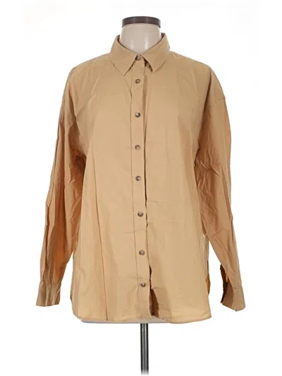 Pre-owned Universal Thread Long Sleeve Button Down Shirt In Tan