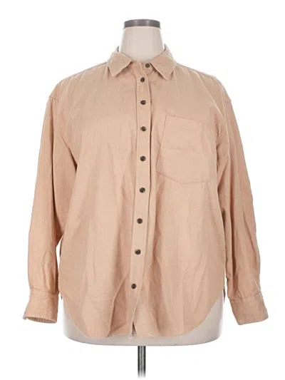 Pre-owned Universal Thread Long Sleeve Button Down Shirt In Tan