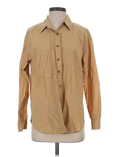 Pre-owned Universal Thread Long Sleeve Button Down Shirt In Tan