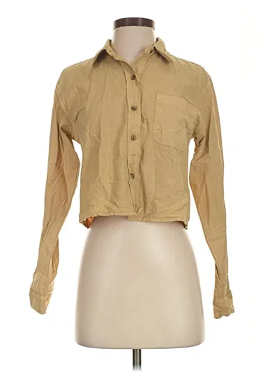 Pre-owned Universal Thread Long Sleeve Button Down Shirt In Tan