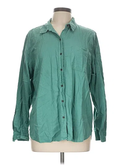 Pre-owned Universal Thread Long Sleeve Button Down Shirt In Teal
