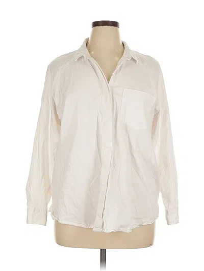 Pre-owned Universal Thread Long Sleeve Button Down Shirt In White