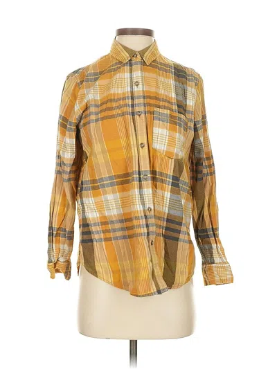 Pre-owned Universal Thread Long Sleeve Button Down Shirt In Yellow