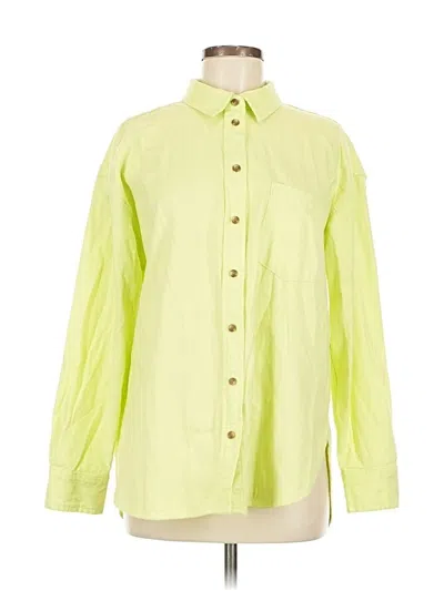 Pre-owned Universal Thread Long Sleeve Button Down Shirt In Yellow