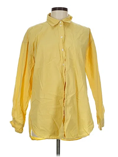 Pre-owned Universal Thread Long Sleeve Button Down Shirt In Yellow