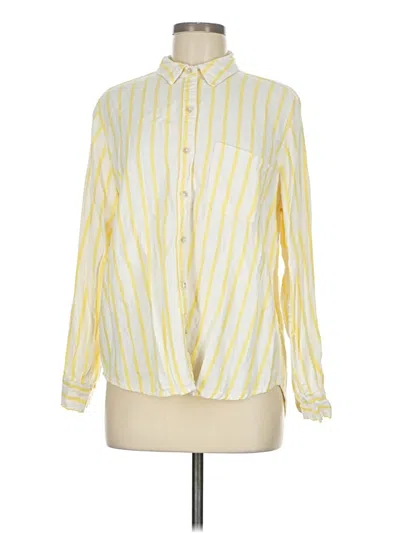 Pre-owned Universal Thread Long Sleeve Button Down Shirt In Yellow