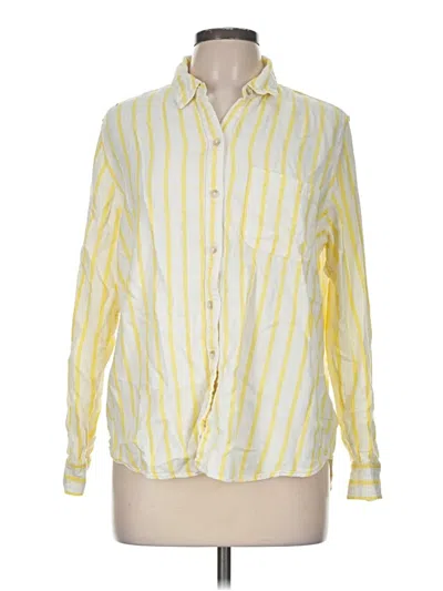 Pre-owned Universal Thread Long Sleeve Button Down Shirt In Yellow