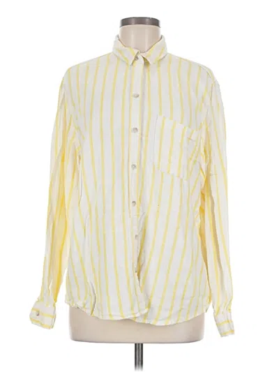 Pre-owned Universal Thread Long Sleeve Button Down Shirt In Yellow