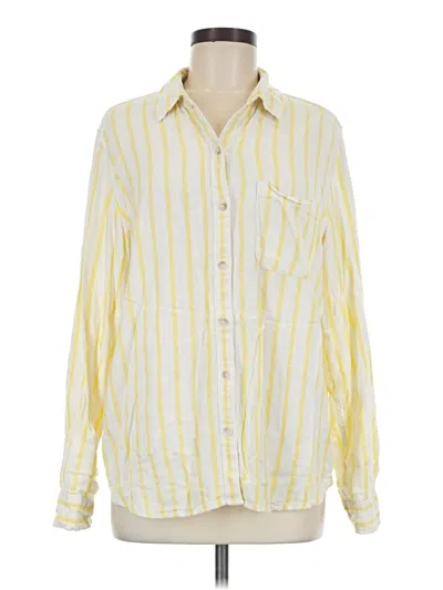 Pre-owned Universal Thread Long Sleeve Button Down Shirt In Yellow