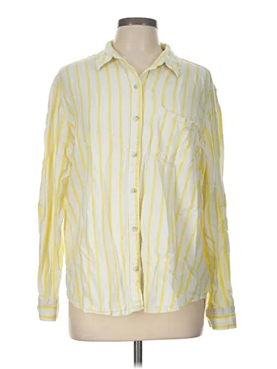 Pre-owned Universal Thread Long Sleeve Button Down Shirt In Yellow