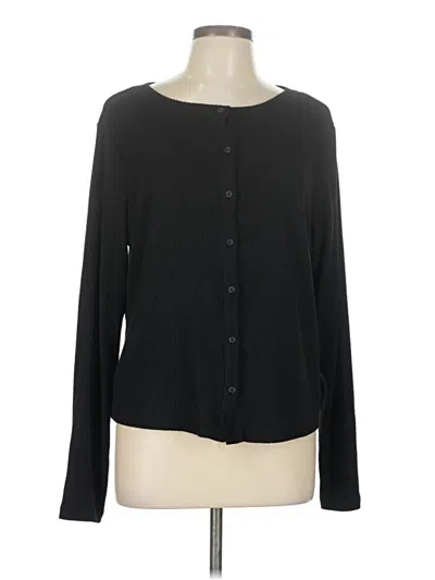 Pre-owned Universal Thread Long Sleeve Henley Shirt In Black