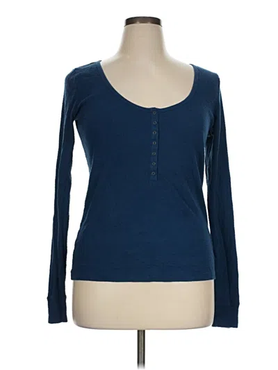Pre-owned Universal Thread Long Sleeve Henley Shirt In Blue