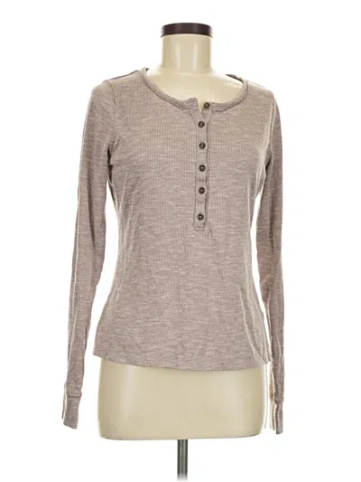 Pre-owned Universal Thread Long Sleeve Henley Shirt In Brown