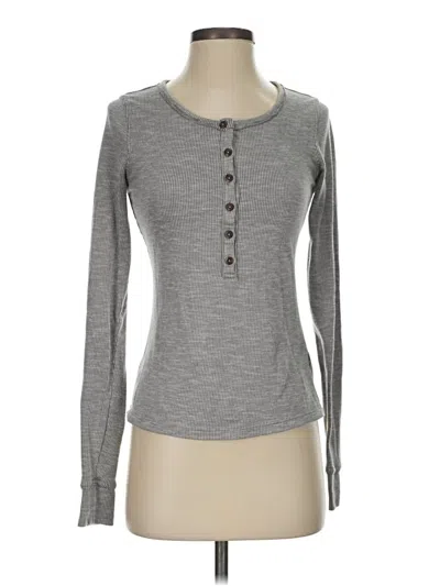 Pre-owned Universal Thread Long Sleeve Henley Shirt In Gray