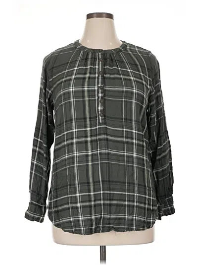 Pre-owned Universal Thread Long Sleeve Henley Shirt In Gray