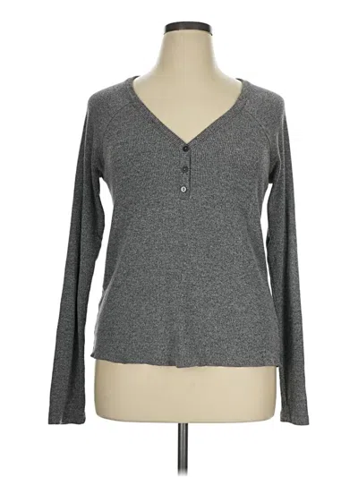 Pre-owned Universal Thread Long Sleeve Henley Shirt In Gray
