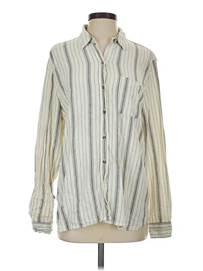 Pre-owned Universal Thread Long Sleeve Henley Shirt In Ivory