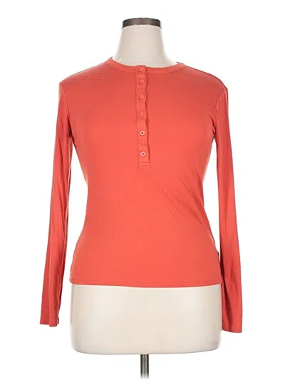 Pre-owned Universal Thread Long Sleeve Henley Shirt In Orange